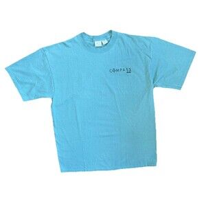 VTG Jeep Compass Promo T-Shirt 2000s Teal Blue XL Made in USA M.J. Soffe Car Gr